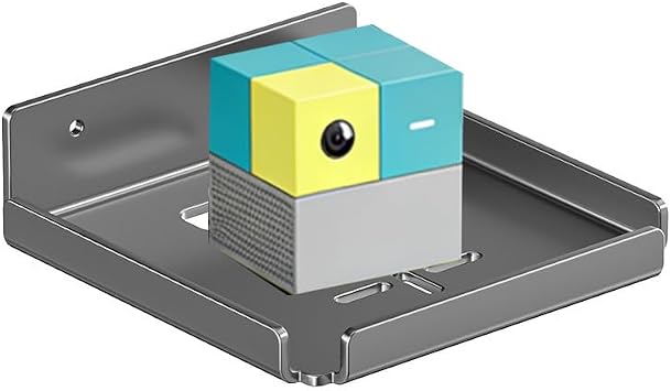 No Drill Wall Mount for Security Camera/Router/Mini Projector/Nex Playground, Cable Management Design, Strong Adhesive & Screw Dual Installation, Aluminum