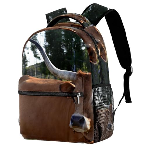 Sac à dos vache marron grand format pour ordi portable et collège