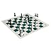 Andux Chess Game Rollable Chessboard Chessboard Only XQQP-01 (Green,35X35cm)