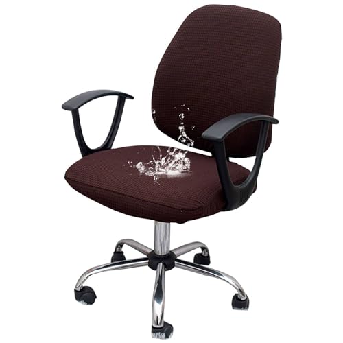 Set di 2 coprisedia da ufficio, impermeabili, in spandex, elastici, protezione per sedia girevole da scrivania, per casa e ufficio, colore: nero