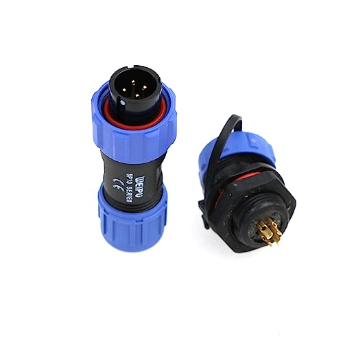 Conector Weipu SP13 plástico 4 pines resistente agua miniatura 6