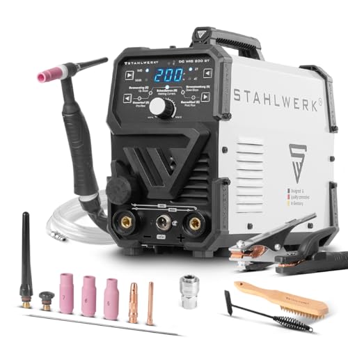 STAHLWERK Poste à souder combiné 2-en-1 DC TIG 200 ST – TIG & MMA (électrode enrobée/ARC) jusqu’à 200 A, amorçage HF, Hot Start, Anti-Stick, adapté...