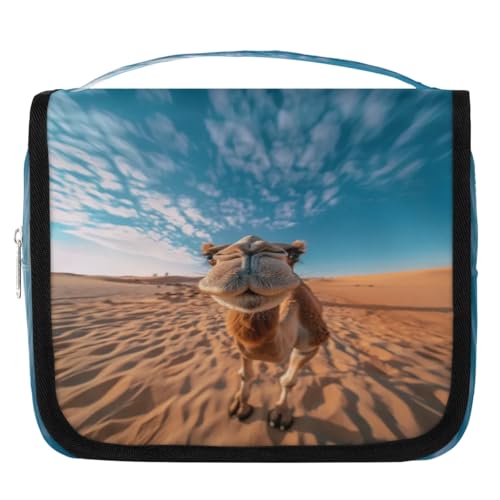 Bolsa de aseo de viaje con diseño de llamas de camellos para mujeres, hombres, niñas, niños, maquillaje, cosméticos, bolsa de baño, organizador de artículos de tocador, color, 4.5 L, Organizador de