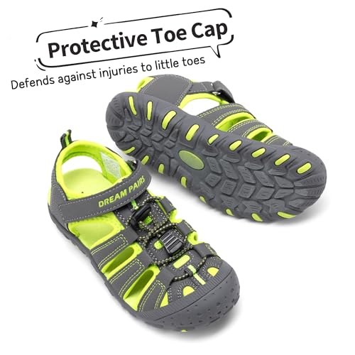Image of DREAM PAIRS Boys Girls Closed-Toe Outdoor Summer Water Sport Sandals for Toddler /Little /Big Kid