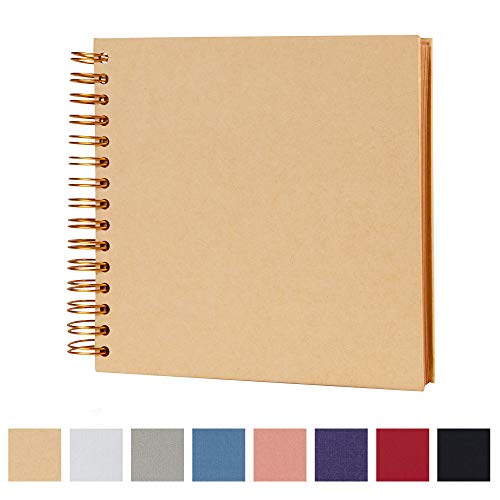 8 x 8 Inch DIY Scrapbook Photo Album Hardcover Kraft Blank Yellow Page