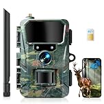 WOLFANG 4G LTE Cellular Wildlife Camera, Connect Nationwide 4G LTE, 2K 48MP Cellular Trail Camera with APP Control, Super Night Vision, 2'TFT Display, 0.2s Trigger, Motion Activated, Waterproof