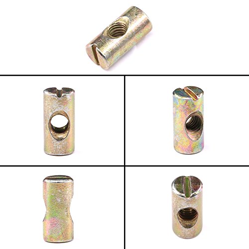 Hilitchi 20 Stück M6 Pozidriv-Schlitzmuttern, Kreuzdübeln, Schlitzmuttern für Möbel, Betten, Kinderbetten, Stühle – M6 x 20 mm