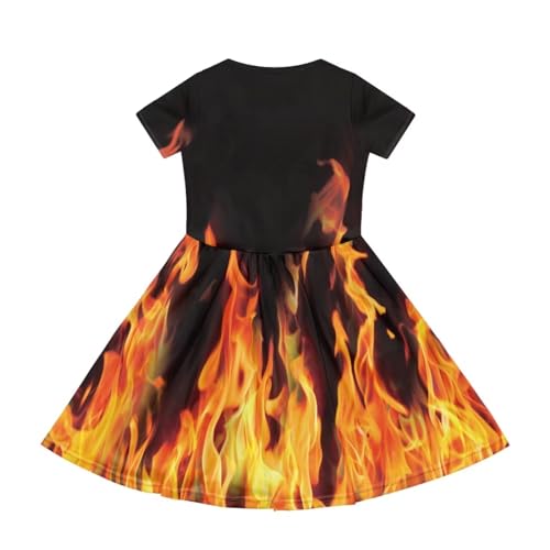 POLERO Kids Twirly Swing Dress for Girls Short Sleeve Skater Dresses with Pockets for Casual School2