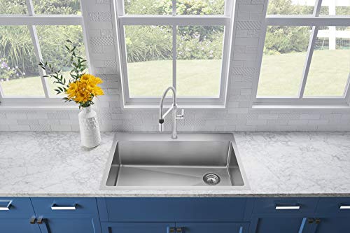 Blanco 524221 Quatrus Kitchen Sink, 33" L X 22" W X 9" D, Stainless Steel #TOP1