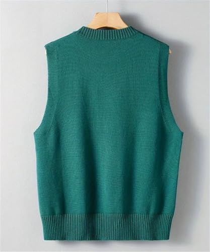Dndrdhfb Men's Irregular Knitted Vest Y2k Sleeveless Sweater Round Neck Casual Loose Pullover Vest2