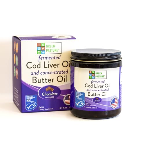 Green Pasture Butter Oil/Fermented Cod Liver Oil Blended Gel - 6.4 oz.- (Chocolate)
