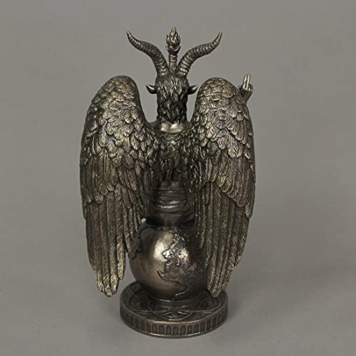 Estatua de Baphomet 10.25 pulg Resina acabado bronce miniatura 3