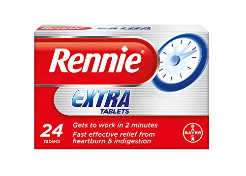 Rennie Extra Heartburn & Indigestion Tablets | For Fast Heartburn Relief | Indigestion Relief |  Acid Reflux | Long-lasting & Effective Antacids |  On-the-go Chewable Tablets | 24 Tablets