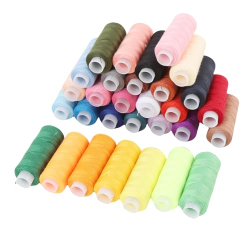 Kit de hilo para coser AYNEFY, 30 colores, 250 yardas por carrete, hilo poliéster resistente al desvanecimiento para costura a mano y a máquina, prendas de moda y acolchado