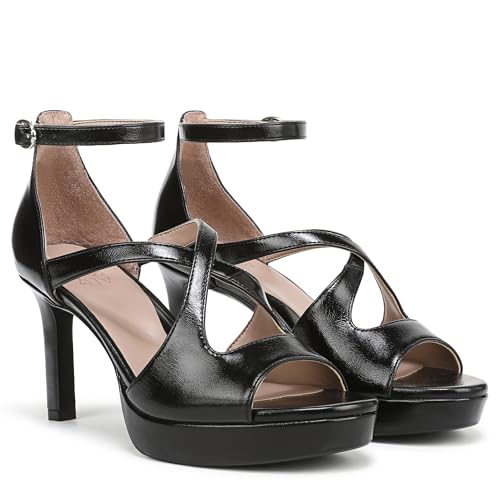 Naturalizer Women's Alicia Heeled Sandal, Black Faux Leather, 6 Wide by Naturalizer - Image 7