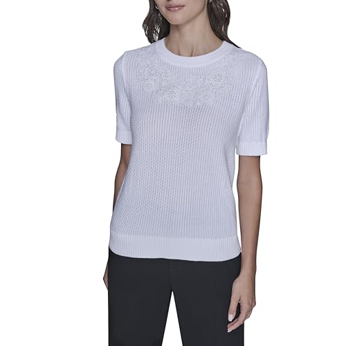 KARL LAGERFELD Paris Women's Sweater, Soft White, Medium