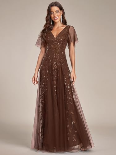 Image of Ever-Pretty Women's Sequin V-Neck Formal Mother of the Bride Dresses