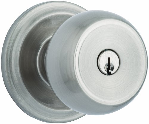 Brinks Push Pull Rotate Door Locks Stafford Entry Knob, Satin Nickel, 23001-119