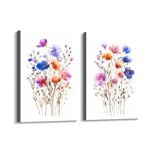 Toile murale fleurs sauvages 20x30cm pour illuminer une pièce sombre