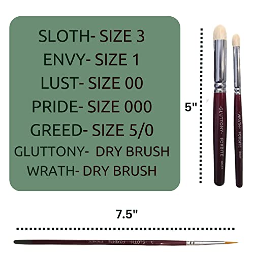 Foxbite 7 Set Brushes For Miniature Painting Modeling Pieces Fine Detail Paint Brush Miniature Painting Kit Mini Paints Acrylic For Warhammer Minipainting #TOP2