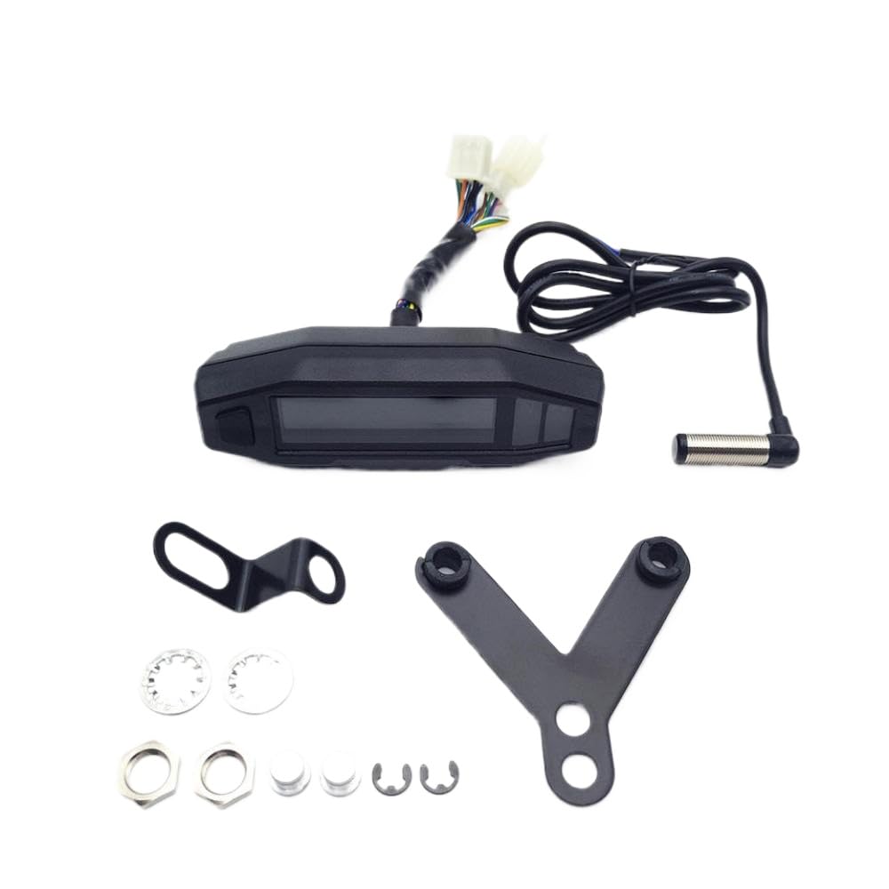 Universal LCD Digital Motorcycle Meter Speedometer Odometer RPM Fuel Gauge Compatible avec la plupart des motocycles Dirt Bikes ATVs et véhicules similaires