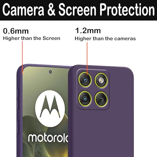 Image of amazon basics Back Cover for Moto Edge 70 5G | Ultra Slim Soft Rubberised Case | Matte Silicone Flexible Mobile Case | Camera Protection - Purple
