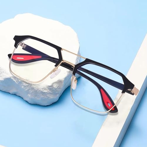 Image of GYNK Premium Square Computer Glasses for Men and Women, Anti-Fatigue Blue Light Blocking Eyewear for Digital Screen Protection