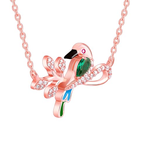 Image of GIVA 925 Silver 18k Gold Plated Rose Gold Zircon Necklace | Gifts for Women & Girls