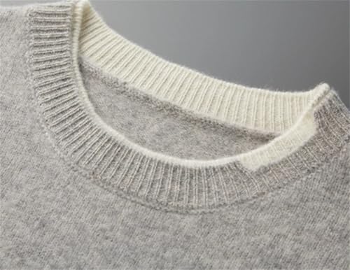 Men Solid Wool Pullovers O-Neck Splicing Leisure Thick Sweater Loose Warm Tops Winter3