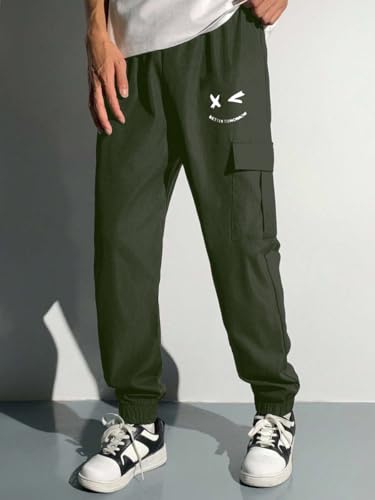 Image of Boys' Premium Cargo Jogger Pants | Soft Pilot Fabric | Stylish Printed Joggers with Side Pocket | Elastic Waist & Cuff(KBC-01)
