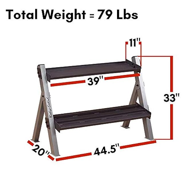 Body-Solid (GDKR100B) 3-Tier Kettlebell Rack - Compact, Durable Kettlebells Weight Stand for Home Gym, Fits 5-80 lb. Kettle bells