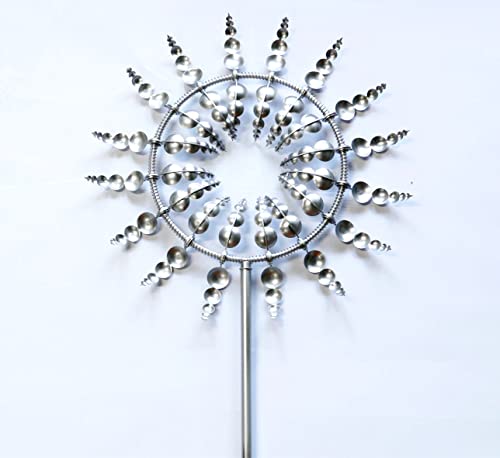 Vivpro Unique And Magical Metal Windmill,Kinetic Metal Wind Spinners With Metal Outdoor Garden Stake,Sculptures Move With The Wind, Black #TOP1