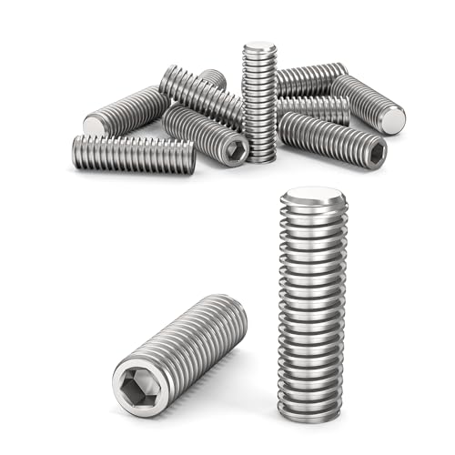 ORTAVA Tornillos prisioneros, tornillos prisioneros M6 x 20 mm, DIN 913/ISO 4026, con hexágono interior (ISK) y cabeza cónica, tornillo prisionero acero inoxidable (plata)