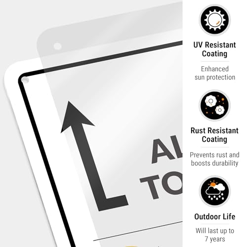 Image of Package Delivery Sign, Delivery Instructions Deliver All Package to Front Door Up Arrow Sign, 10x7 Inches, Rust Free .040 Aluminum, Fade Resistant, Made in USA