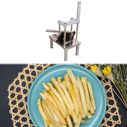 Image of KPS Professional Stainless Steel Potato Chipper | French Fry Cutter with Lever | Easy Manual Potato Slicer | for Home & Commercial Use | Easy Grip Handle for Potatoes & Veggies (Pack of 1)