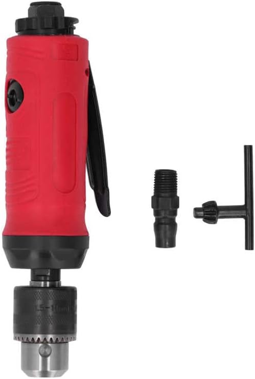 Aurorad Air Drill 20000rpm Air Die Grinder High Speed Straight Pneumatic Power Drilling Machine Tool Set Kit, Red