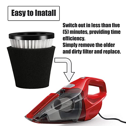 Replacement Scorpion Handheld Vacuum Cleaner Filter With Brush Compatible With Dirt Devil Scorpion Handheld Vacuum Cleaner Style F117, Compare To Parts Ad40117 (3Pack) #TOP3