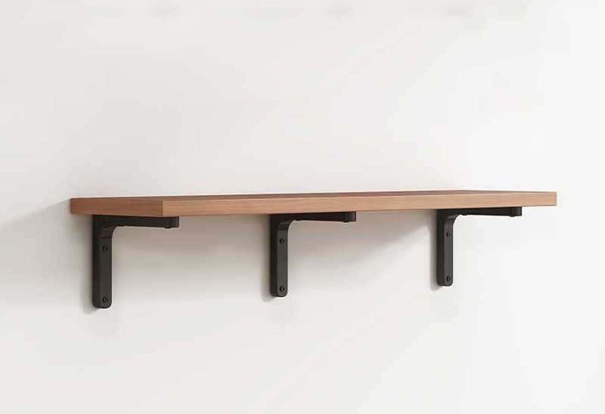 Estantes flotantes de madera con soportes de metal, nogal oscuro, 120 x 30 cm, almacenamiento de pared versátil para sala de estar, dormitorio, baño, oficina, cocina