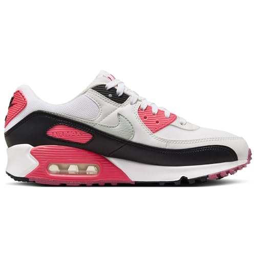 Nike Air Max 90 Trainers - White Light Silver Aster Pink by Nike
