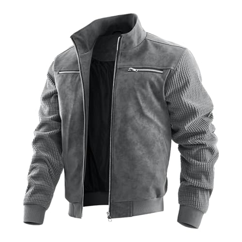 Image of Generisch Lightweight Casual Jacket Solid Color Outerwear Casual Comfortable Zipper Windbreaker, gray, M