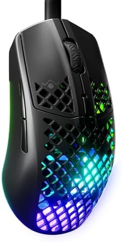 SteelSeries Aerox 3 - Mouse da gioco RGB traforato - Design ultraleggero e resistente all'acqua - Sensore ottico TrueMove Core da 8.500 DPI - Onyx