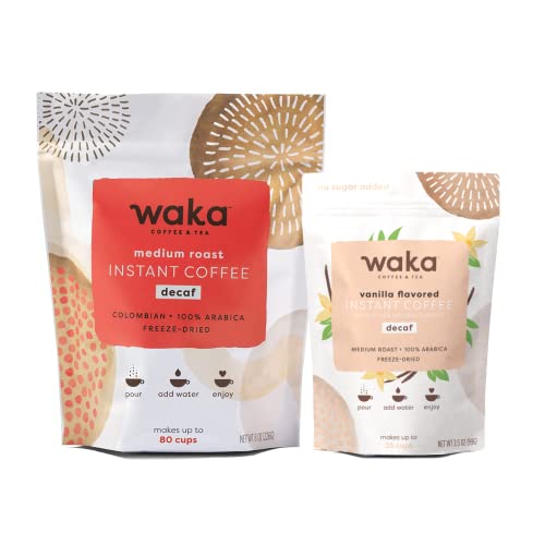 Waka Quality Instant Coffee — Colombian Decaf Medium Roast 8 oz and