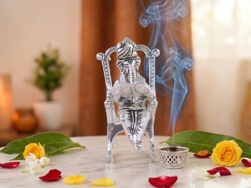 Image of KridayKraft Metal Chair Ganesh ganpati Idol with Reading Ramayan Home Decoration and Gifts for Your Love Once