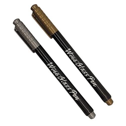 Handy Housewares Reusable Metallic Wine Glass Marker Set | Quick-Dry Smudge-Free Pens | Erasable Gold & Silver Ink for Events, Parties, Weddings, and Celebrations
