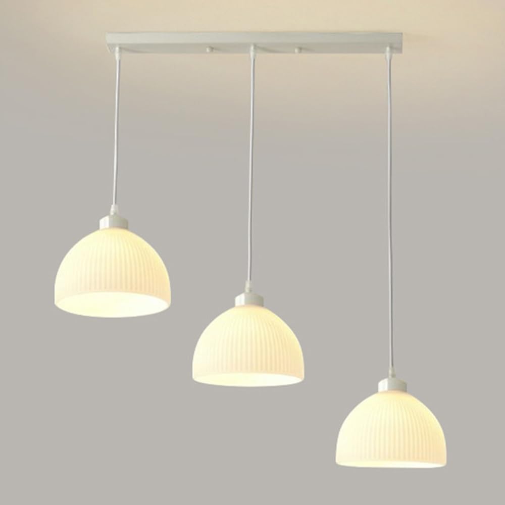 Lustre en verre semi-circulaire haut de gamme à 3 têtes avec finitions soignées