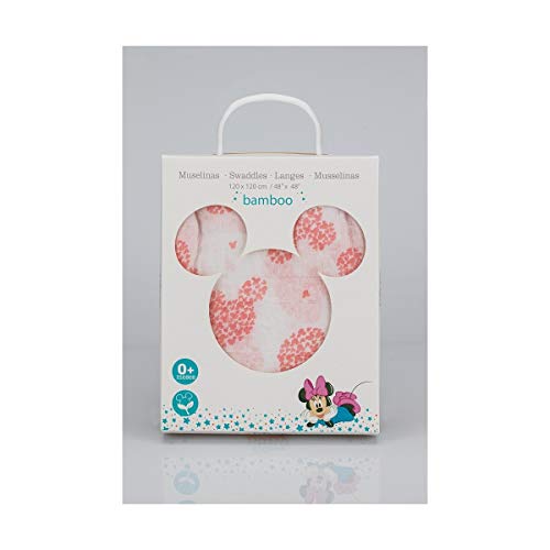 Misure: 120x120 cm Interbaby MN021 Mussola Di Bambú Modello Disney Minnie Original - 100 g