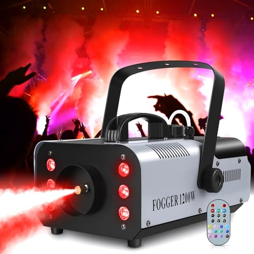 1200W RGB Fog Machine, 6 Colorful LED Lights for Smoke Machine Indoor/Outdoor...