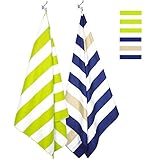 Your Choice Set of 2 Pack Microfiber Towel Quick Dry Towel Extra Large 67x35, Large 60x30 for Beach, Travel, Swim, Pool, Camping, Outdoors and Sports Towel (2PCS-Khaki/Green, Extra Large(67x35))