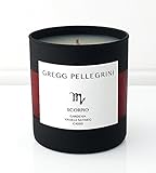 Gregg Pellegrini Scented Candle • Paraffin Free All Natural Coconut and Beeswax • Gardenia • Vanilla Nutmeg • Cassis • Scorpio Zodiac • 230 g / 8 Oz. • Hand Poured in The USA