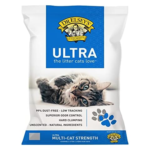 Dr. Elsey's Cat Litter - Premium Unscented Cat Litter w/ Natural Ingredients - Low Dust Superior Odor Control Cat Litter - Hard Clumping Moisture Absorbing Clay Multi Cat Litter (For All Cats - 40lbs) Cover